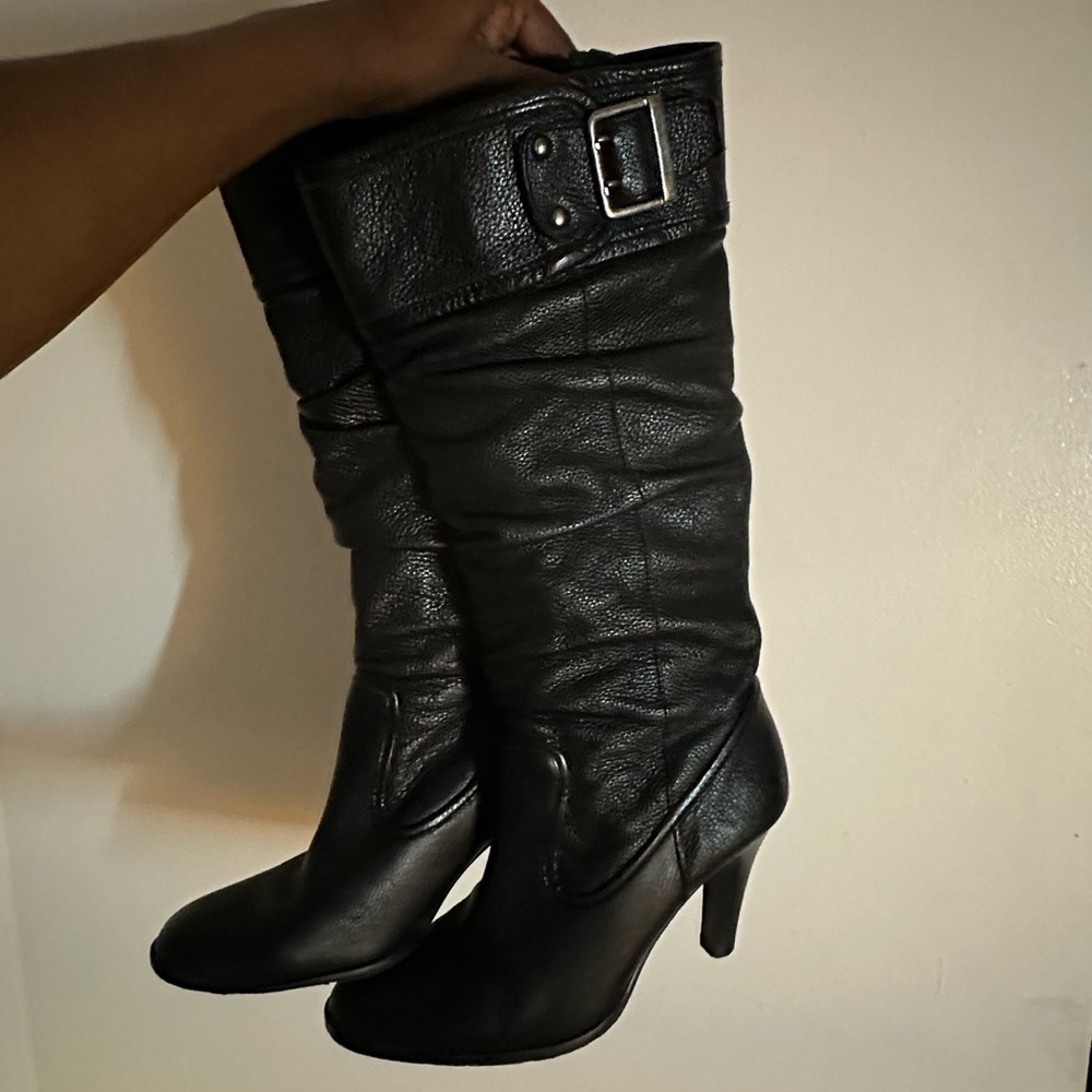 Vintage Black Heel Slouch Boots with Buckle🖤🖤🖤
